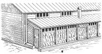 Навес для кроликов, пристроенный к сараю