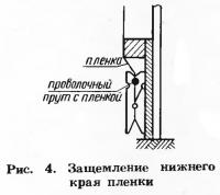 Рис. 4. Защемление нижнего края пленки